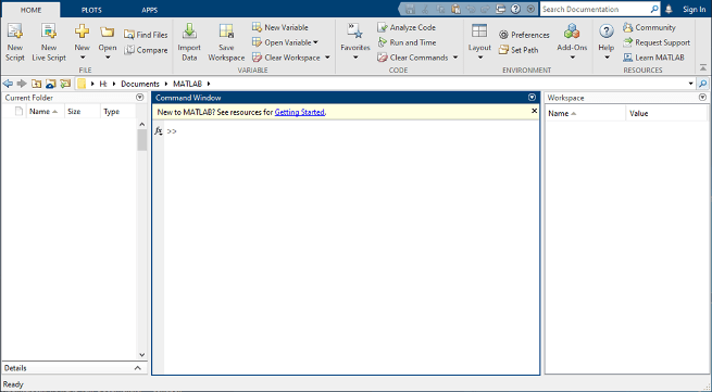 The MATLAB user interface