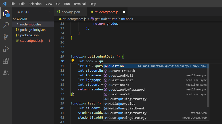 The Visual Studio Code user interface